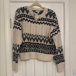 JohnPaulRichard Black and Cream Knit Sweater